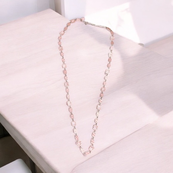 Long 33.25"-36.25" Silver Toned  Flat Rectangle  and Square Link Chain Necklace - Picture 3 of 9